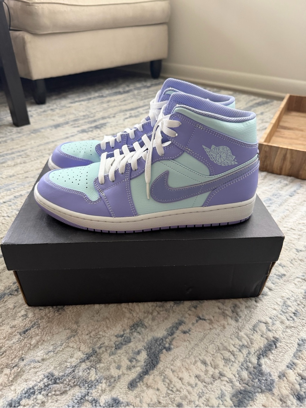 Nike Air Jordan 1 Mid Purple Sneakers